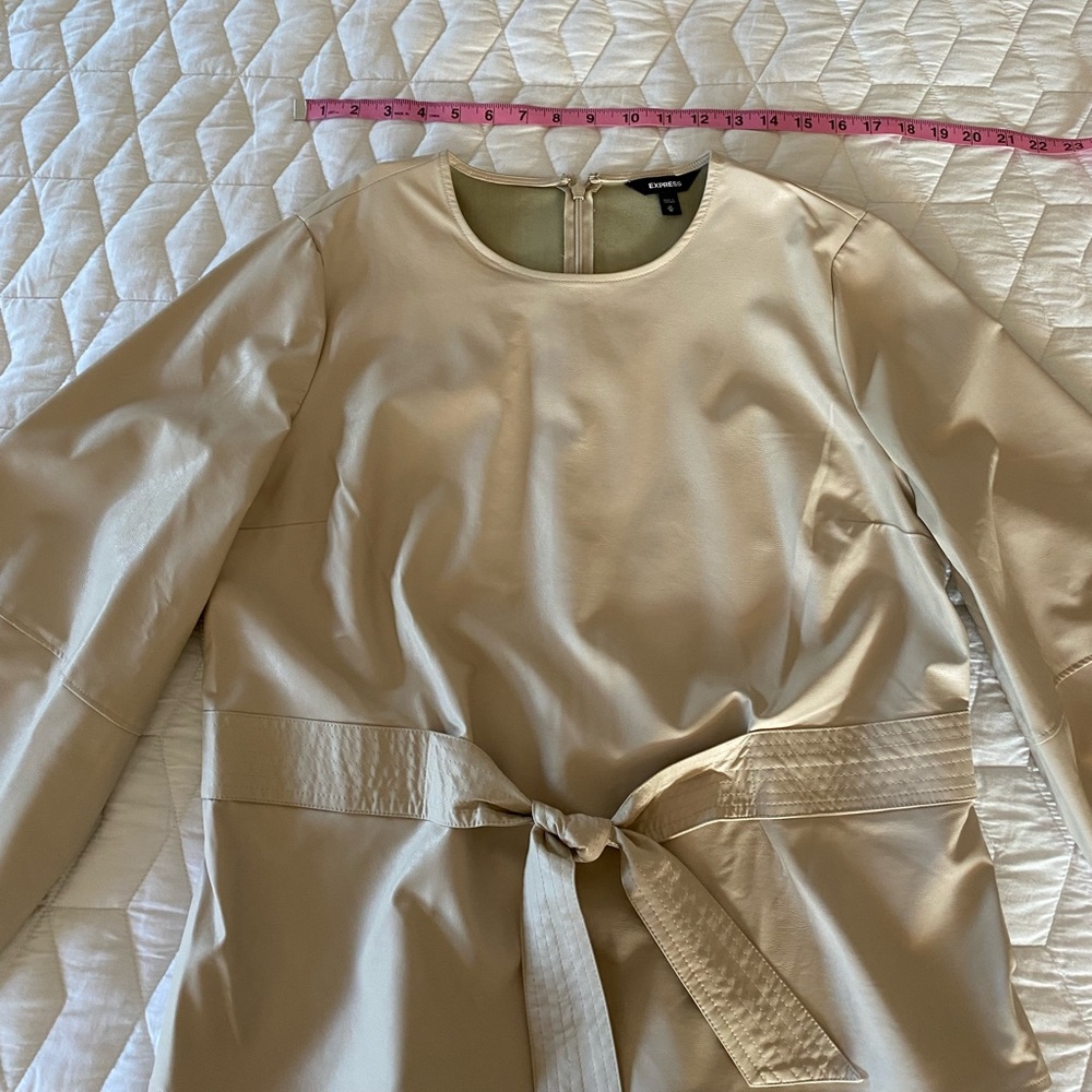 EXPRESS - Faux Vegan Leather Top - Belted - Tag Removed and worn - Picture 10 of 11